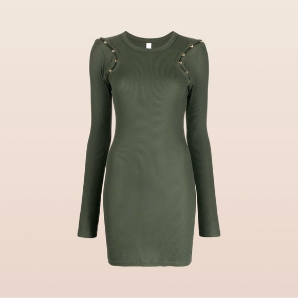 *SOLD* Dion Lee NWT Forest Green Hook & Eye Ribbed Dress in S - Picture 2 of 10